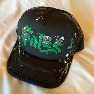 NEW Sinner Seeking Säles Skeletons with Money Graphic trucker hat